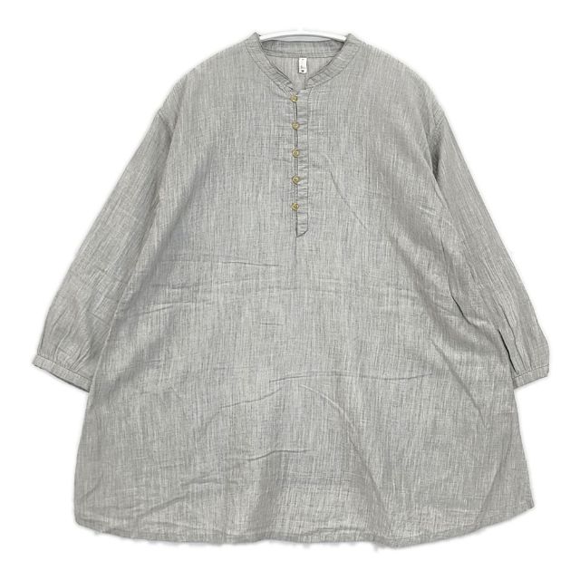 Rakuten - Pal'las Palace コットンウール プルオーバー ブラウス シャツ グレー レディース パラスパレス【中古】6-0513M