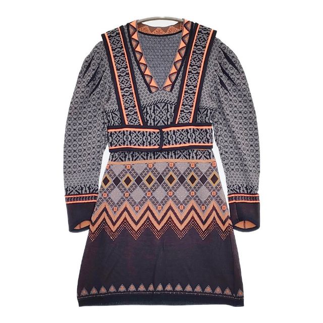 Rakuten - Mame Kurogouchi Fair Isle Knitted Dress ニットドレス 定価75900円 MM22FWKN027 ワンピース グレー レディース マメクロゴウチ【中古】6-0513M