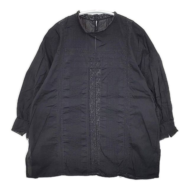 Rakuten - JOURNAL STANDARD ピンタックレースミドルスリーブブラウス コットン ブラウス シャツ ブラック レディース ジャーナルスタンダード【中古】6-0307M