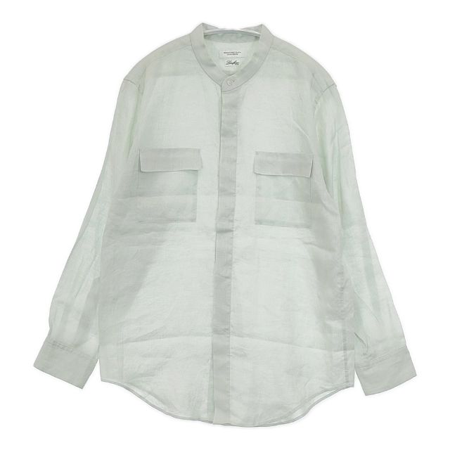Rakuten - BEAUTY&YOUTH UNITED ARROWS LINIFICIOリネンサファリバンドカラーシャツ 定価13200円 長袖シャツ ライトグリーン レディース ビューティアンドユース【中古】6-0307M