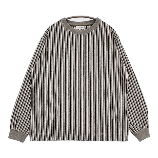 Rakuten - nanamica SUHF847 コットンアクリル ストライプ サイズXS 長袖Tシャツ カットソー ロンT グレー レディース ナナミカ【中古】6-0305M