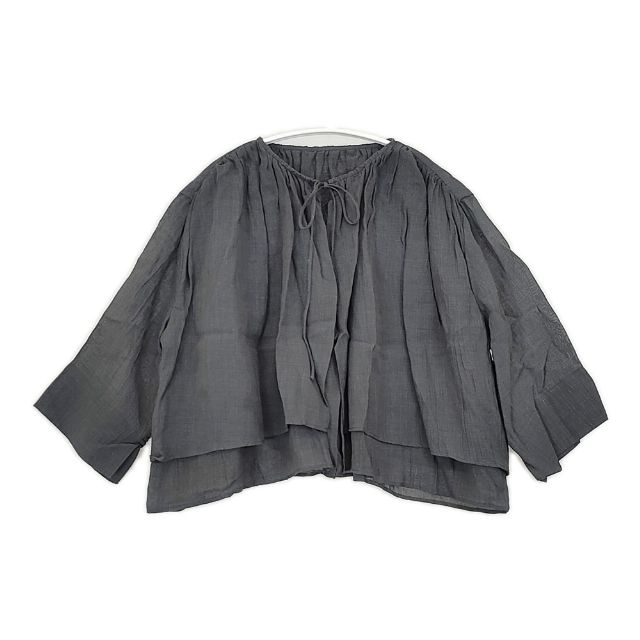 Rakuten - BEAUTY&YOUTH UNITED ARROWS フロントリボン ティアード シャツ 定価14960円 ブラウス シャツ 25SS チャコールグレー レディース ビューティアンドユース【中古】6-0408M