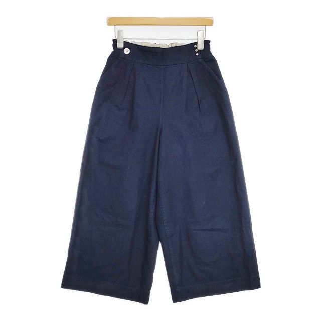 Pal 039 las Palace ワイドパンツ ガウチョ 日本製 コットン サイズ3 キュロット ネイビー レディース パラスパレス【中古】6-0409M