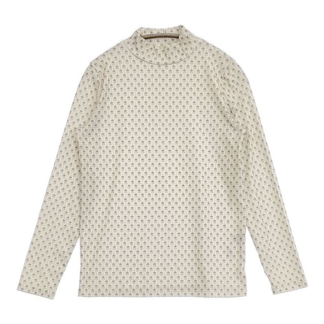 Rakuten - MULHOUSE ミュルーズ フェリシモ 大人上品柄を纏う伸びやかなハイネックインナーの会 長袖Tシャツ カットソー ロンT ベージュ パープル レディース【中古】6-0409M