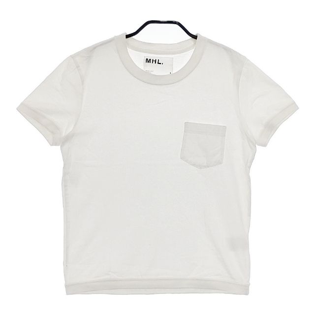 Rakuten - MHL. ポケット付 BASIC TOUGH JERSEY 595-8168580 半袖Tシャツ カットソー オフホワイト レディース エムエイチエル【中古】5-0515S