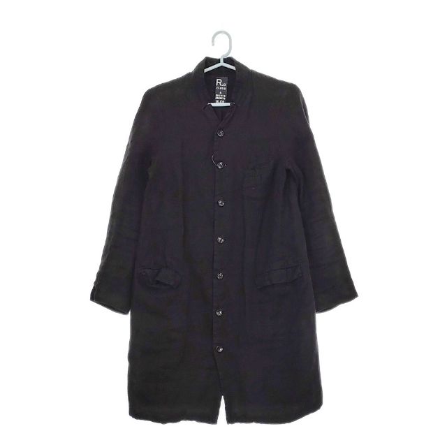 R&D.M.Co- リネンコート チェンジボタン 製品染め コート ブラック レディース オールドマンズテーラー【中古】5-0419M(4)