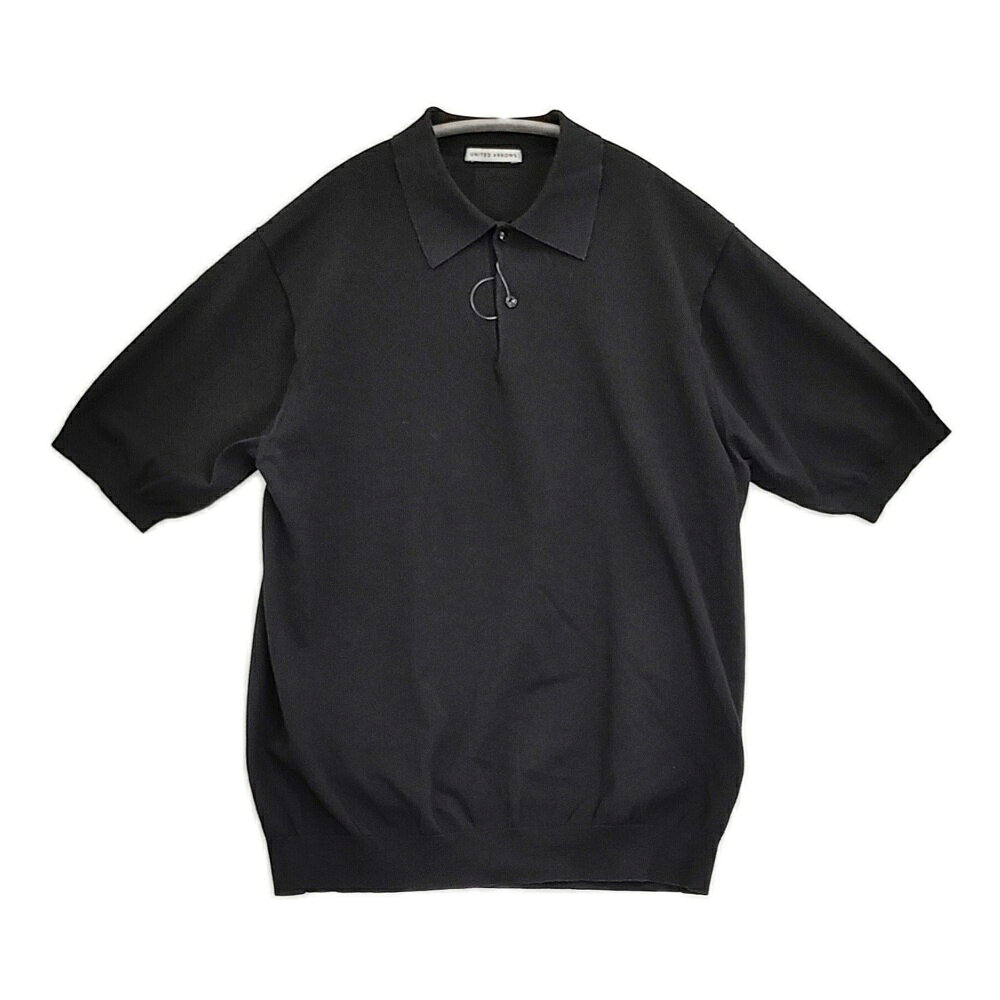 UNITED ARROWS ショートスリーブニットポロシャツ COZY サイズL 定価16940円 ポロシャツ ブラック メンズ ユナイテッドアローズ【中古】6-0829S