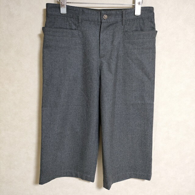 MARGARET HOWELL MHW07720422240 ウール サイズ3 クロップドパンツ チャコールグレー レディース マーガレットハウエル【中古】3-0918T