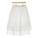 nest Robe 01133-1138 リネン ギャザー レイヤード ロングスカート ホワイト レディース ネストローブ【中古】5-0506M(4)