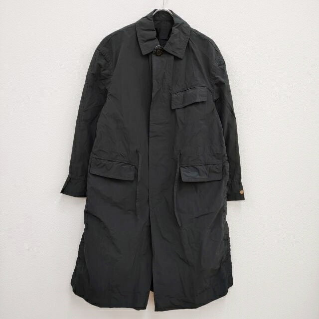 th products 新品 GARMENT DYE COAT 2301-C31-M102 定価96800円 ステンカラーコート 23SS 黒 メンズ ティーエイチプロダクツ【中古】4-0419M♪