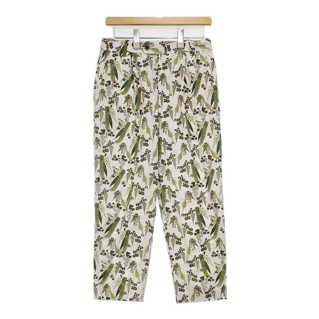 atelier naruse デヴォ社 プリントシリーズ botanical ボタニカル テーパード パンツ f05089-b 定価20900円 パンツ ベージュ グリーン レディース アトリエナルセ6-0507M