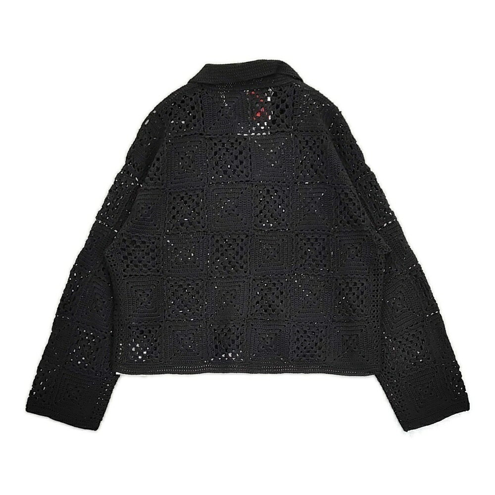 HUG O WaR 新品 LOGAN別注 スクエアクロシェカーディガン 定価25300円 HG-L983 ニット カーディガン 26SS ブラック レディース ハグオーワー【中古】6-0505M 2