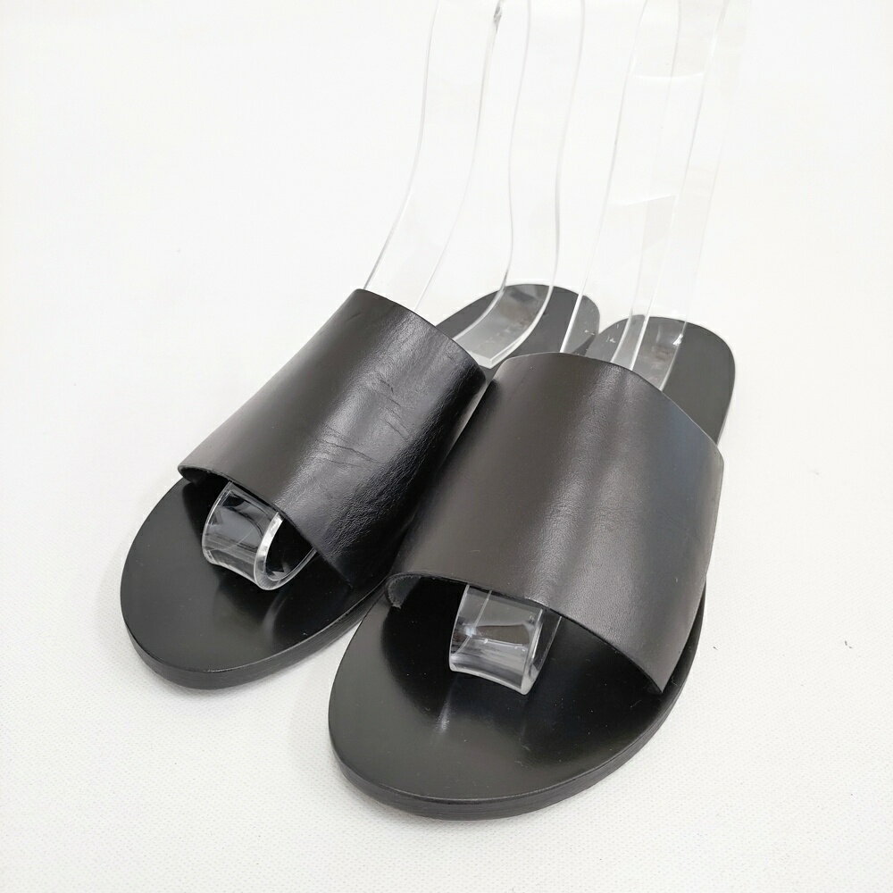 Rakuten - MACKINTOSH PHILOSOPHY フラットサンダル イタリア製 レザー 革 サイズ37 サンダル ブラック レディース マッキントッシュフィロソフィー【中古】6-0518S