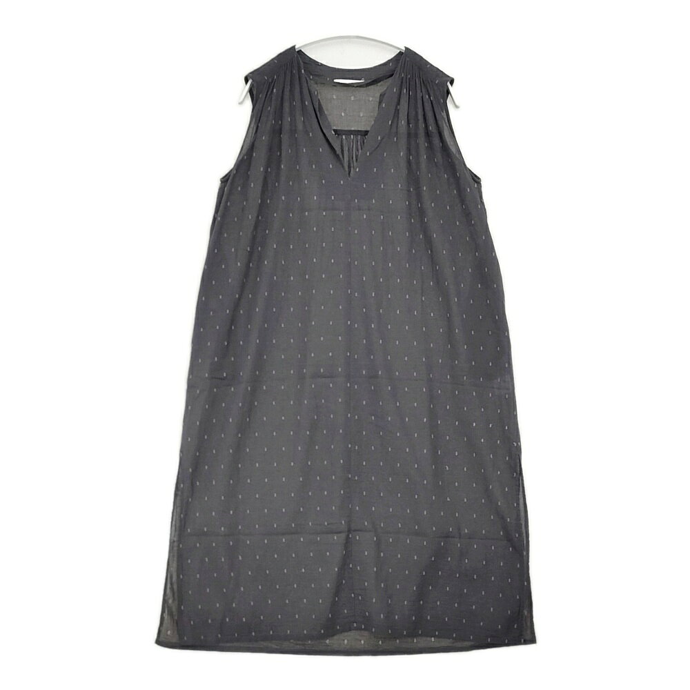 evam eva cutdobby gather one-piece カットドビー ギャザー ノースリーブ シアー ワンピース 23SS チャコールグレー レディース エヴァムエヴァ6-0620S