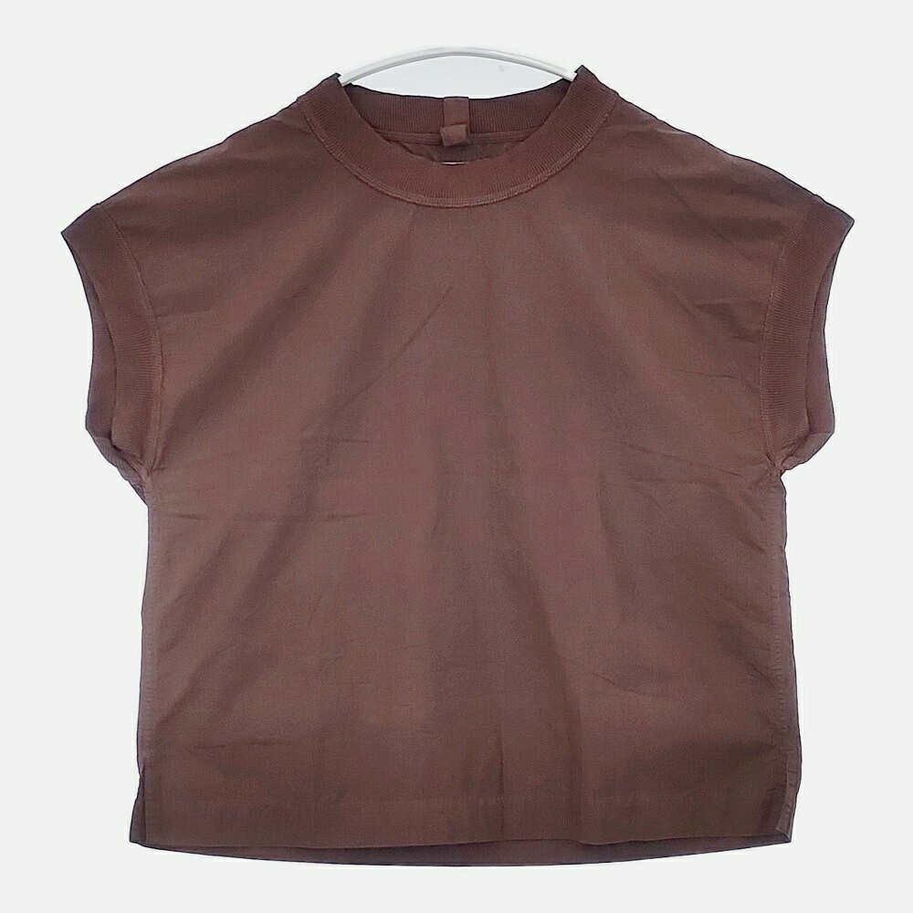 MHL. 595-4151550 HIGHCOUNT COTTON LINEN 定価24200円 ノースリーブ ブラウス シャツ 24SS ブラウン レディース エムエイチエル6-0711S