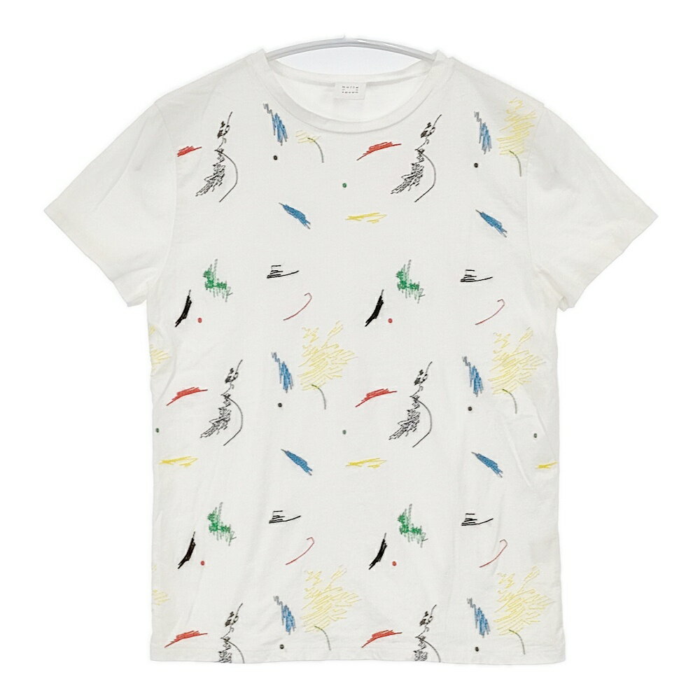 Rakuten - bulle de savon 刺繍 コットン サイズF 0301CT034151 半袖Tシャツ カットソー ホワイト 多色 レディース ビュルデサボン【中古】6-0501S
