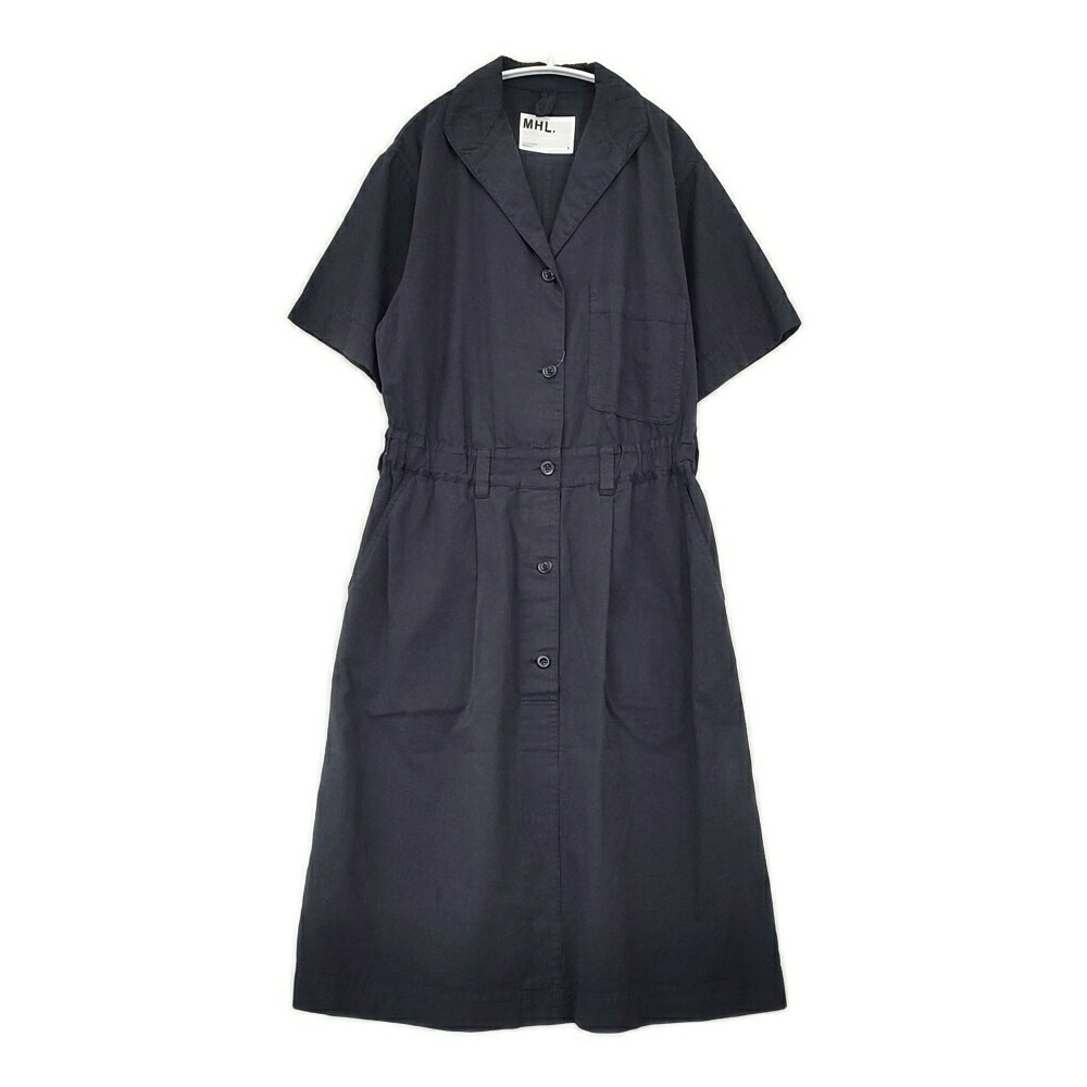 Rakuten - MHL. COTTON LINEN SHIRTING 21SS 595-1157551 サイズ2 ワンピース ネイビー レディース エムエイチエル【中古】6-0430S