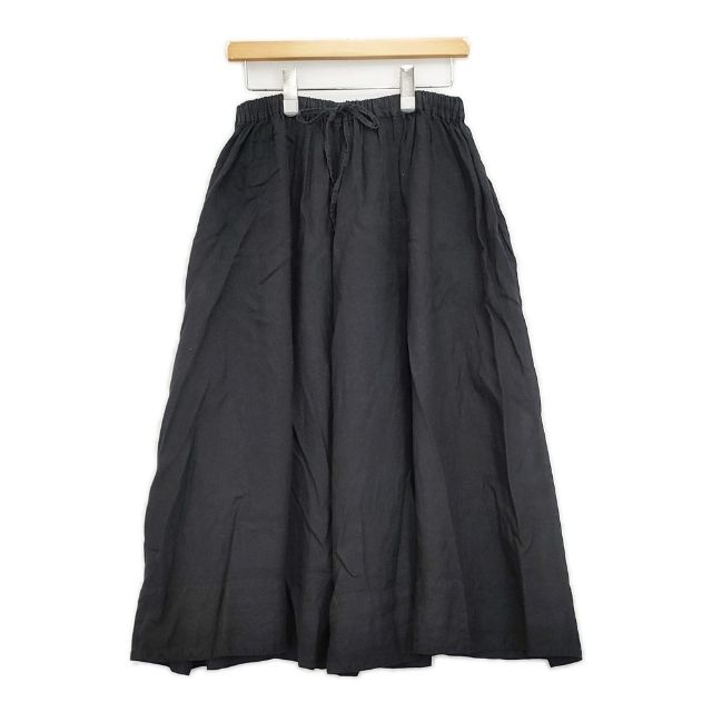 Rakuten - nest Robe リネンギャザー 01195-1171-5 ロングスカート ブラック レディース ネストローブ【中古】6-0429M