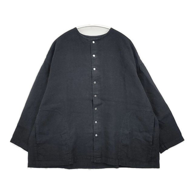 Rakuten - nest Robe リネン 01204-1595 製品染め ノーカラージャケット ブラック レディース ネストローブ【中古】6-0430M