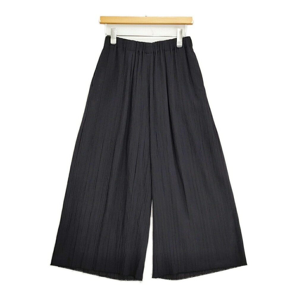 Rakuten - JURGEN LEHL J0141FP131 シルクウールコットン プリーツ ワイドパンツ 定価61600円 日本製 24SS ネイビー 濃紺 レディース ヨーガンレール【中古】6-0428G
