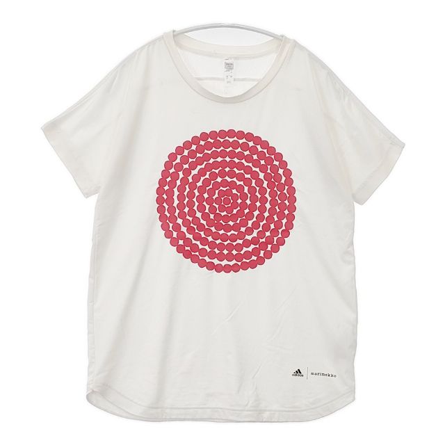marimekko/adidas サイズ160 半袖Tシャツ カットソー ホワイト レッド レディース マリメッコ/アディダス【中古】6-0423S