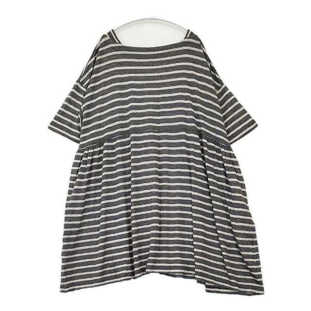 Rakuten - nest Robe リネン天竺ボーダーチュニック 01241-1046 ワンピース 24SS グレー ベージュ レディース ネストローブ【中古】6-0423S