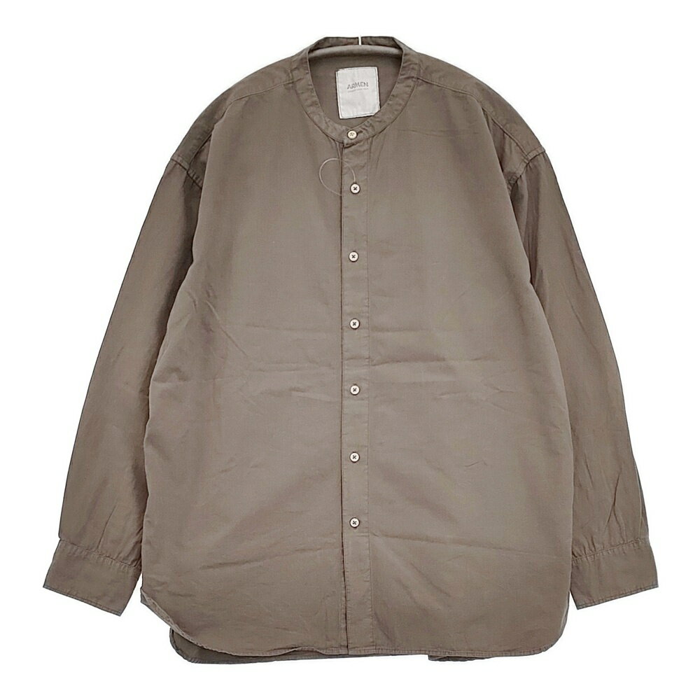 美品 アーメン ARMEN UTILTY BANDED COLLAR SHIRTS 3＼アッシュベージュ ストライプ バンドカラーシャツ ブラウス【2400014686340】 楽天市場】armen アーメン バンドカラー シャツの通販