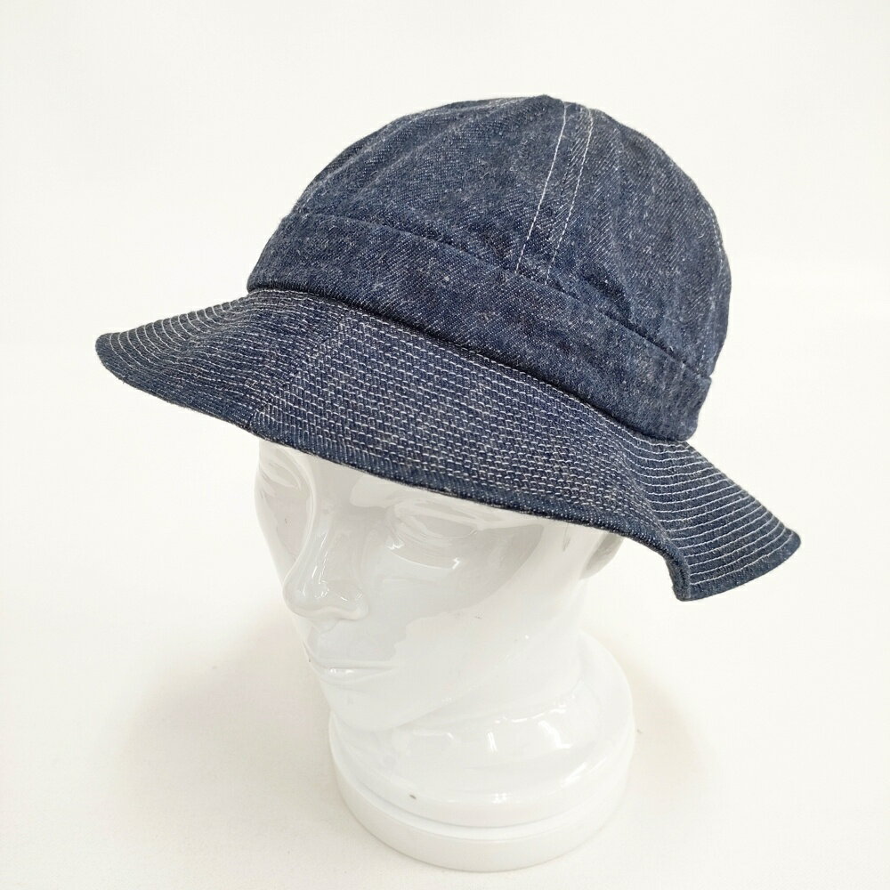 YAECA LIKE WEAR US NAVY ハット SMALL インディゴ 定価10450円 帽子 23902 コットンリネン ハット ネイビー レディース ヤエカ【中古】6-0425M
