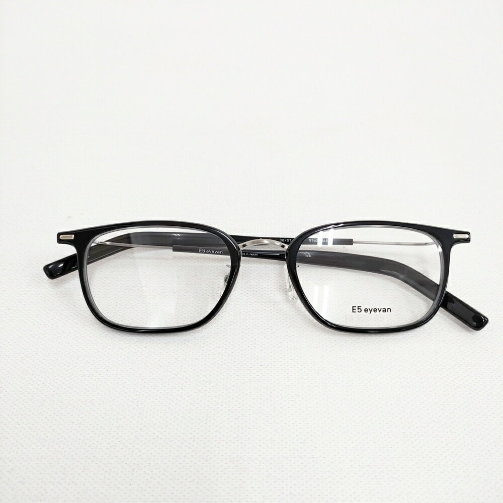 E5 eyevan イーファイブ アイヴァン c2 BK/ ST 眼鏡 メガネ ブラック クリア メンズ【中古】6-0604G(4.0)