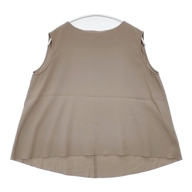 evam eva cotton sleeveless 定価22000円 E231T158 ノースリーブ ブラウス シャツ ベージュ レディース エヴァムエヴァ6-0614S