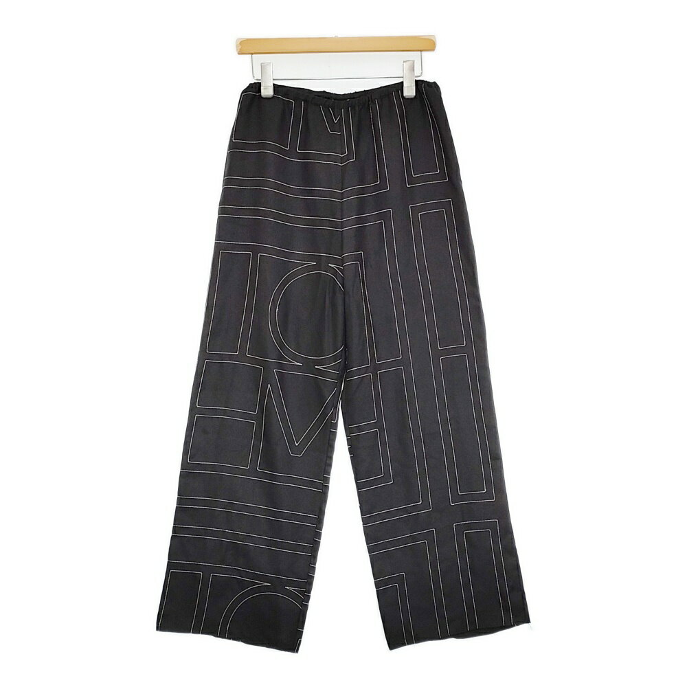 TOTEME Monogram silk pj bottoms 34 定価114950円 アダムエロペ取扱 シルク イージー パンツ 25AW ブラック レディース トーテム6-0603M