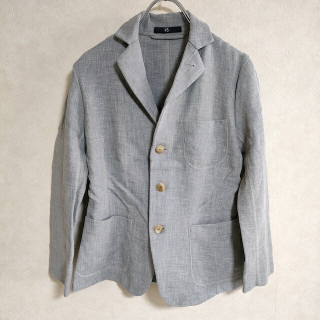 45R/45rpm ハチの巣織りジャケット コットン サイズ2 テーラードジャケット グレー レディース フォーティーファイブアールピーエム【中古】4-0109M