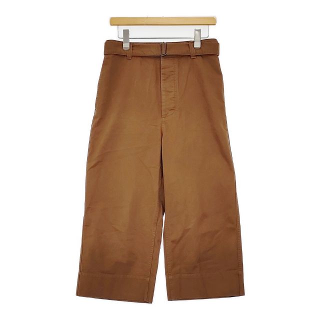 MHL. 595-1143500 WASHED COTTON DRILL 定価27000円 ベルト付き パンツ ブラウン レディース エムエイチエル【中古】5-1224G