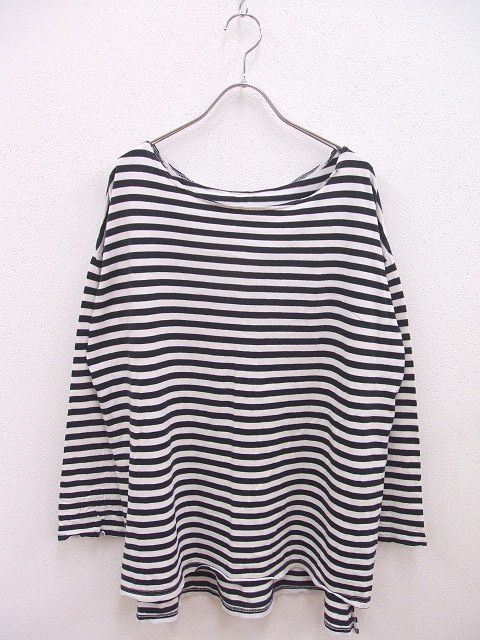 Nee/MCS-8/コットン/ボーダーカットソー/長袖/ロンT/黒×白/ニー/38【レディース】【中古】1-0820M