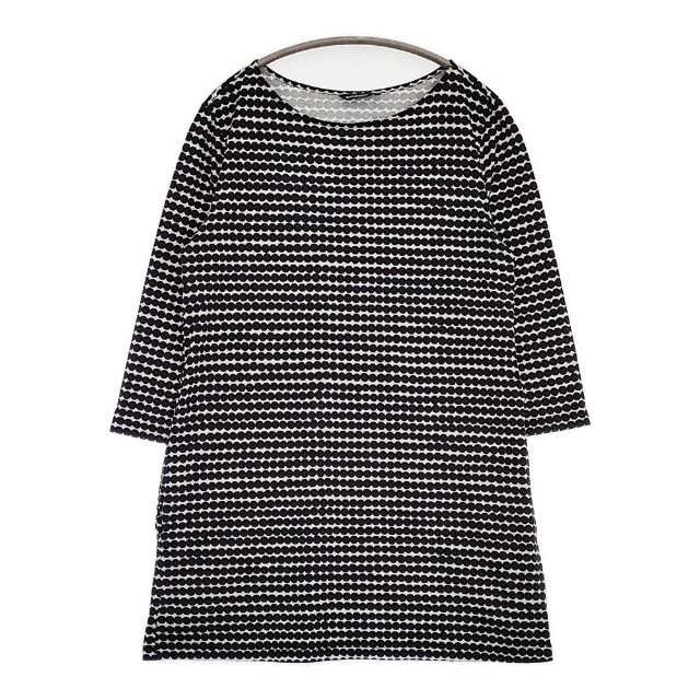 marimekko Rasymatto ラシィマット ワンピース コットン チュニック ブラック ホワイト レディース マリメッコ【中古】5-1215M