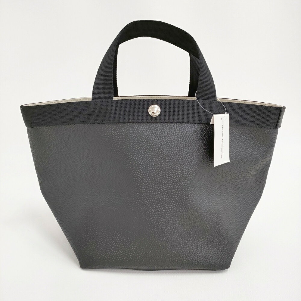 Herve Chapelier 新品 707GP リュクス舟型トートM ノワール×ノワール 定価118800円 トートバッグ ブラック レディース エルベ・シャプリエ【中古】6-0109G