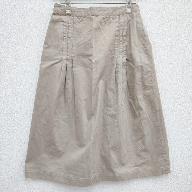 Harriss コットン タックスカート サイズ38 ロングスカート ベージュ レディース ハリス【中古】3-0825M