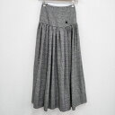 RhodolirioN 新品 Long Gathered Skirt 定価26400円 サイズ1 ロングスカート 22AW ブラック ホワイト レディース ロドリリオン3-1031T♪