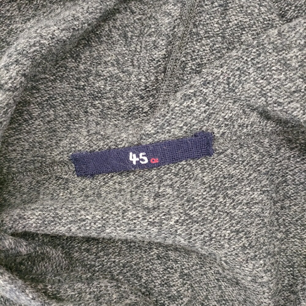 45R/45rpm 5118051 撚り杢ラム天竺フードカーディガン 定価40700円 ウール サイズ3 カーディガン チャコールグレー レディース フォーティーファイブアールピーエム【中古】5-0103T