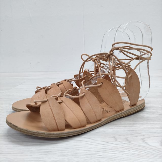 ANCIENT GREEK SANDALS×dosa レースアップサンダル サイズ39 シューズ べージュ レディース エンシェントグリークサンダルズ×ドーサ【中古】3-0319S☆