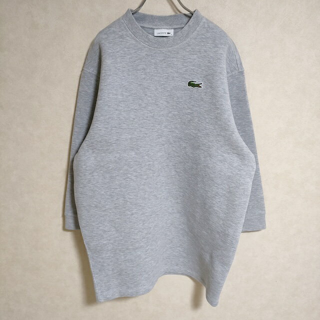 LACOSTE 長袖 サイズ40 ワンポイント ワンピース グレー レディース ラコステ【中古】4-0414M△