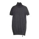 ERMANNO SCERVINO 半袖 ハイネック ロング丈 D215L301FNE ウール サイズ40 ニット セーター チャコールグレー レディース エルマンノ シェルヴィーノ【中古】4-1216T
