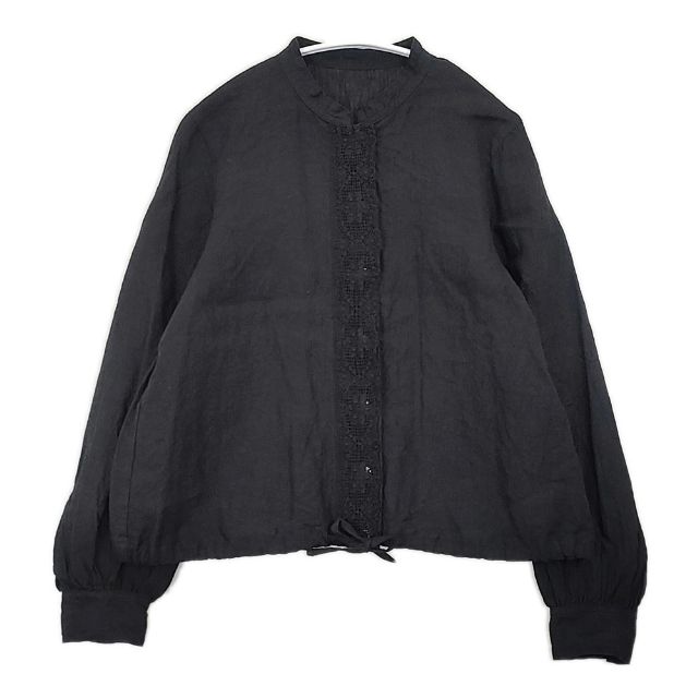 nest Robe リネン 花柄刺繍 長袖ブラウス F Black Flower* | 福岡店