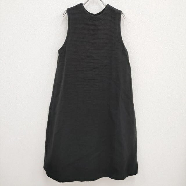 Gauze# コットンバックタックノースリーブワンピース 定価23100円 ワンピース ブラック レディース ガーゼ【中古】4-0719S