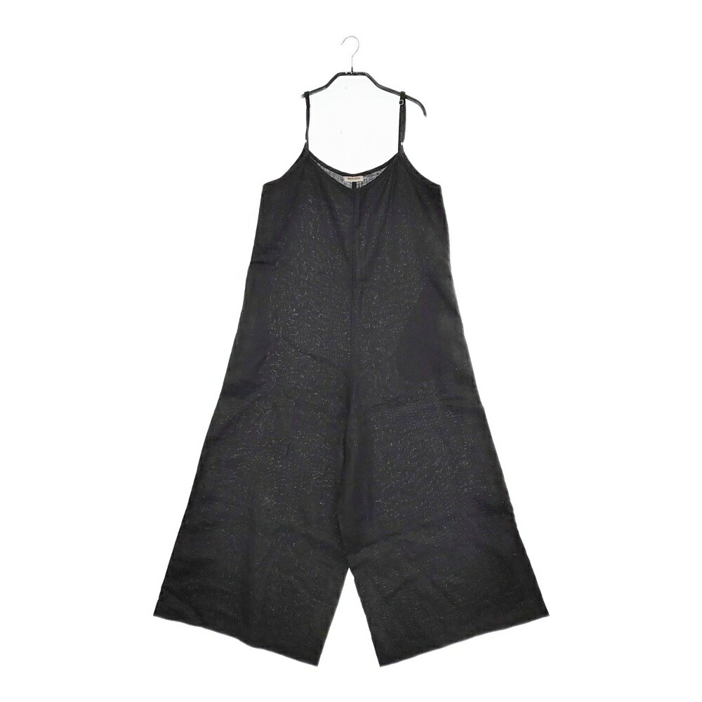 weeksdays ほぼ日 fog linen workコラボ リネン オールインワン サロペット ブラック レディース ウィークスデイズ【中古】5-0131S