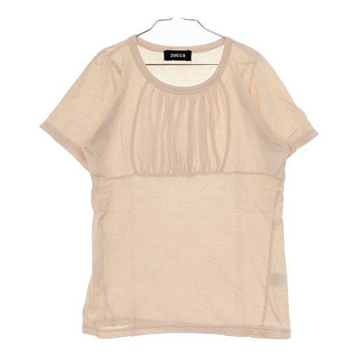 ZUCCa 製品染め M コットン 半袖Tシャツ カットソー ピンクベージュ レディース ズッカ【中古】5-0528S ZUCCa 製品染め M コットン 半袖Tシャツ カットソー ピンクベージュ レディース ズッカ【中古】5-0528S