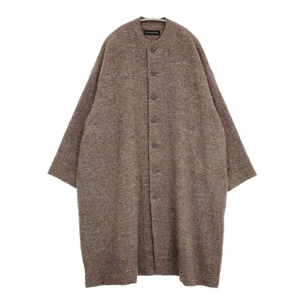 【未使用】ヨーガンレール 綿シルクロングジャケット しぼ加工 グレーベージュ 未使用】ヨーガンレール 綿シルクロングジャケット しぼ加工 グレー