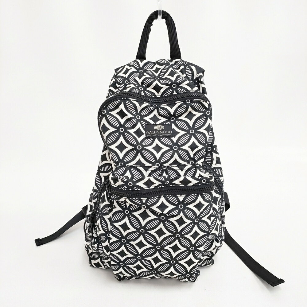 Rakuten - BAG'n'NOUN 軽量 DAY PACK リュック・デイパック ブラック ホワイト レディース バッグンナウン【中古】6-0331G