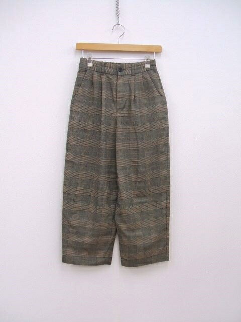 studio clip チェック ツータック イージー パンツ グレー レディース スタディオクリップ【中古】2-0926T