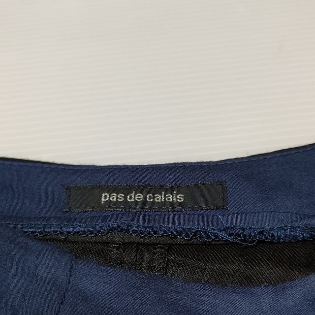 pas de calais レーヨン ウエストベルト付き 前後切り替え ワンピース ブラック ネイビー レディース パドカレ【中古】3-0622S 3
